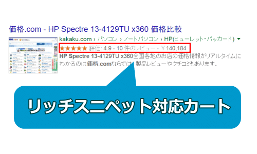 リッチスニペット対応のネットショップのショッピングカート紹介